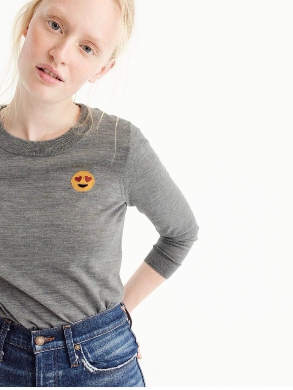 J Crew Emoji Tippi Sweater 100% Merino Wool XL NWT